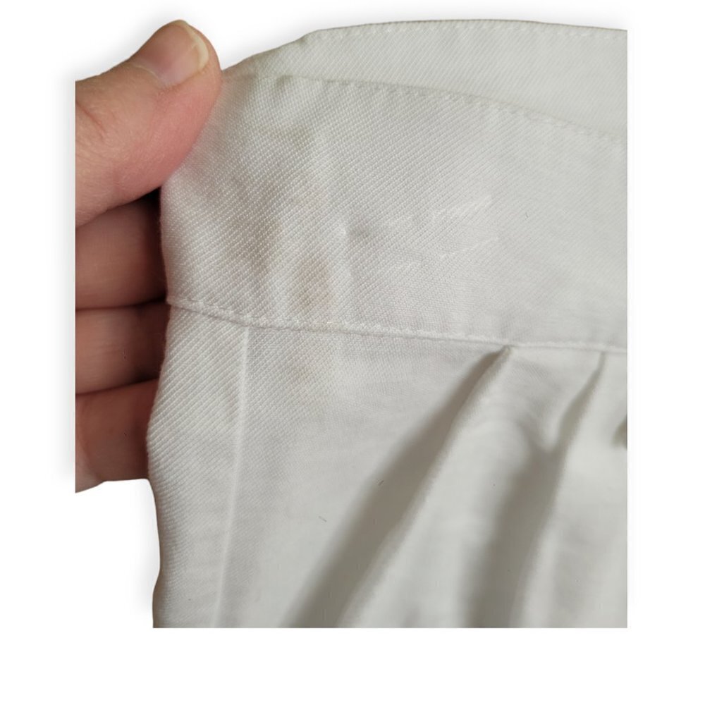 White Wide Leg NONchalant Pants XS | High-Waist Summer Vacation Trousers - Picture 5 of 14